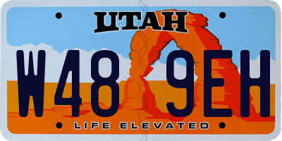 UT license plate W489EH