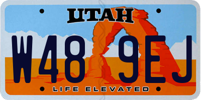 UT license plate W489EJ