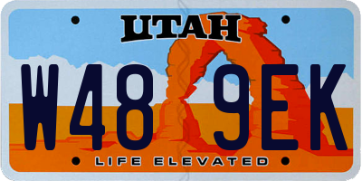UT license plate W489EK