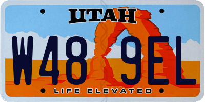 UT license plate W489EL
