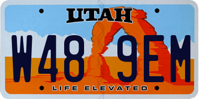 UT license plate W489EM