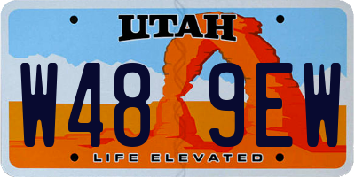 UT license plate W489EW