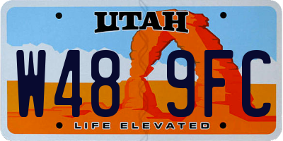 UT license plate W489FC