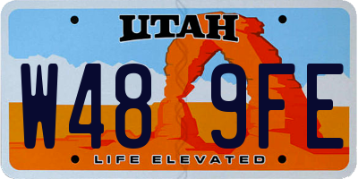 UT license plate W489FE