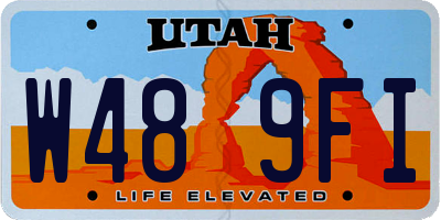 UT license plate W489FI