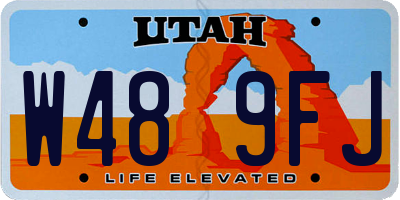 UT license plate W489FJ