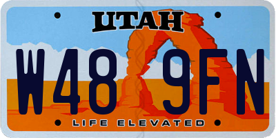 UT license plate W489FN
