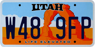 UT license plate W489FP