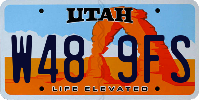 UT license plate W489FS
