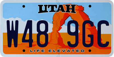 UT license plate W489GC