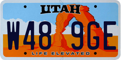 UT license plate W489GE