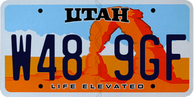 UT license plate W489GF