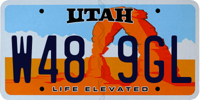 UT license plate W489GL