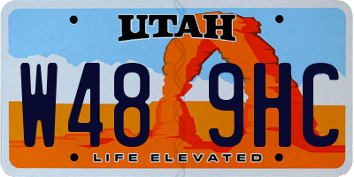UT license plate W489HC