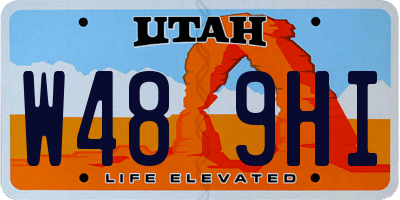 UT license plate W489HI