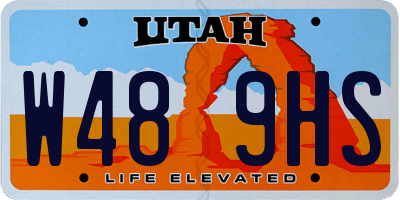 UT license plate W489HS