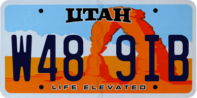 UT license plate W489IB