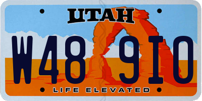 UT license plate W489IO
