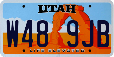 UT license plate W489JB
