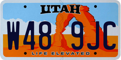 UT license plate W489JC