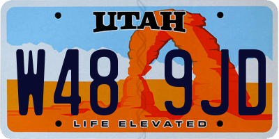 UT license plate W489JD