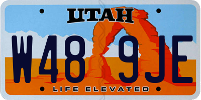 UT license plate W489JE