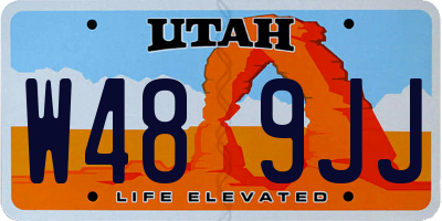 UT license plate W489JJ
