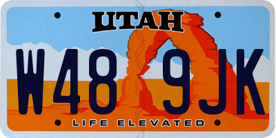 UT license plate W489JK