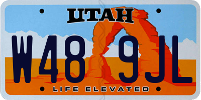 UT license plate W489JL