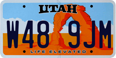 UT license plate W489JM