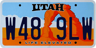 UT license plate W489LW