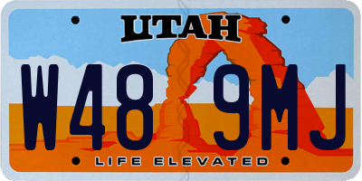 UT license plate W489MJ