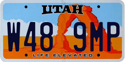 UT license plate W489MP