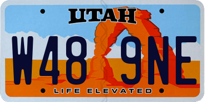 UT license plate W489NE