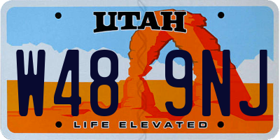 UT license plate W489NJ