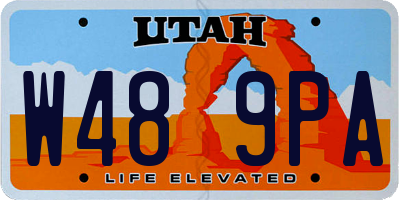 UT license plate W489PA