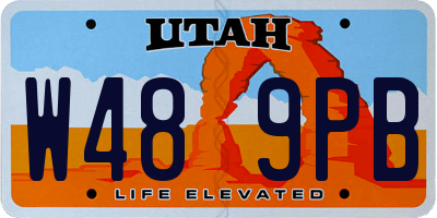 UT license plate W489PB