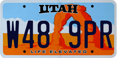 UT license plate W489PR
