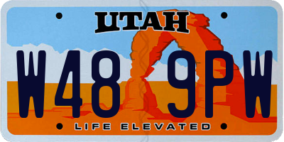 UT license plate W489PW