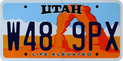 UT license plate W489PX