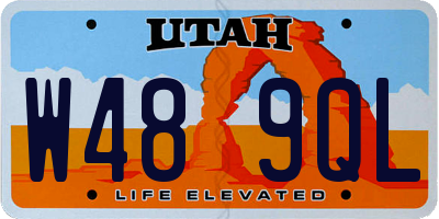 UT license plate W489QL