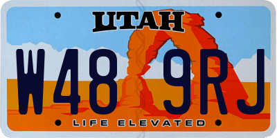 UT license plate W489RJ