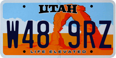 UT license plate W489RZ