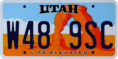 UT license plate W489SC