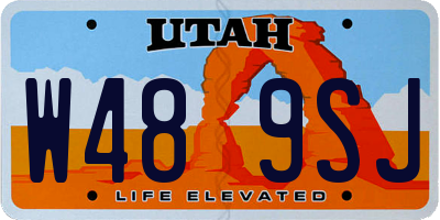 UT license plate W489SJ