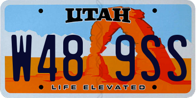 UT license plate W489SS
