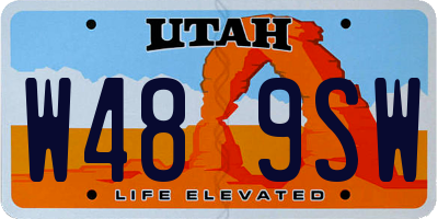 UT license plate W489SW