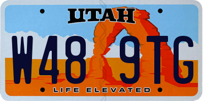 UT license plate W489TG