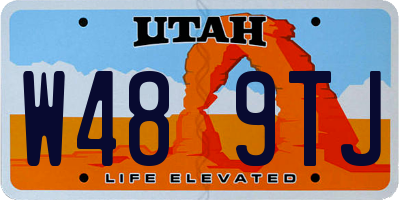 UT license plate W489TJ