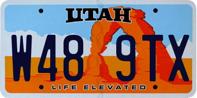 UT license plate W489TX